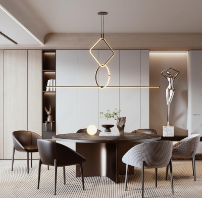 现代家居餐厅3D模型下载